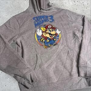 Old Navy Nintendo Super Mario Bros 3 Mens Gray Hoodie Size M